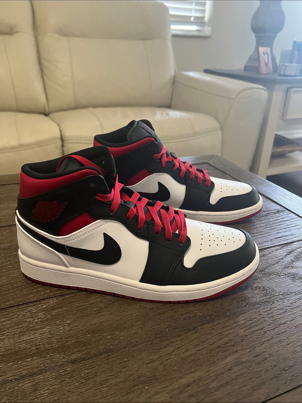 Nike Men’s Jordan Black White Red High-Top Sneakers